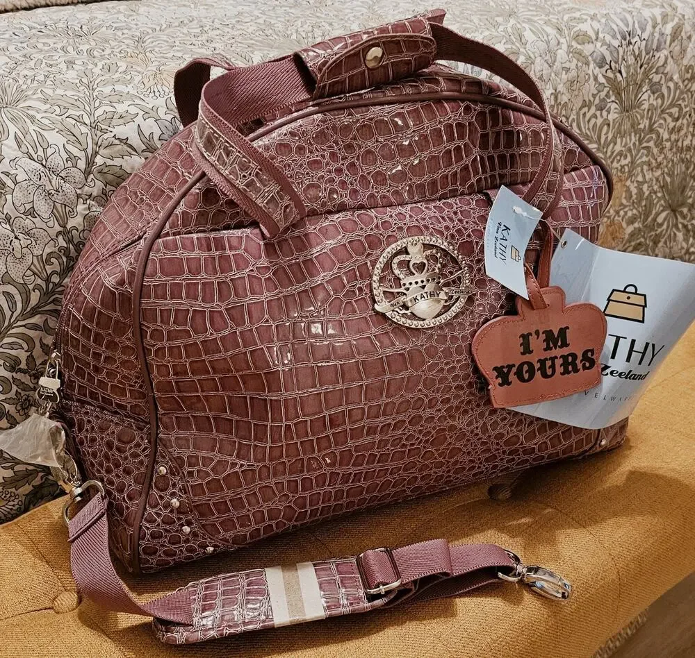 New With TagsKathy Van Zeeland Purple Dome Satchel Travel Bag